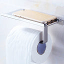 304 Stainless Steel Toilet Paper Holder with Phone Shelf – Mirror Finish, Bright Style | Bentalia Home