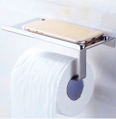 304 Stainless Steel Toilet Paper Holder with Phone Shelf – Mirror Finish, Bright Style | Bentalia Home