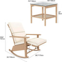 3 PCS Wicker Patio Rocking Chair Set, Outdoor Furniture