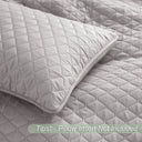 Reversible King Size Quilt Set, 3-Piece Lightweight Quilts Soft Bedspreads Bed Coverlets, Light Grey
