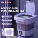 8L Portable Foldable Mini Washing Machine with Spin Dryer – USB Powered for Socks, Underwear, and Small Household Laundry | Bentalia Home