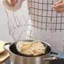 Stainless Steel Foldable Fryer Basket, Multifunctional French Fry Strainer & Durable Kitchen Appliance | Bentalia Home