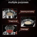 Stainless Steel Foldable Fryer Basket, Multifunctional French Fry Strainer & Durable Kitchen Appliance | Bentalia Home