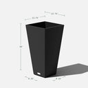 Indoor/Outdoor Taper Plastic Planter, 2-Pack (26 inch, Black) | Bentalia Homes