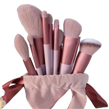 makeup brush set, 13-piece brush set, professional makeup brushes, soft fiber brushes, durable makeup brushes, foundation brush, eyeshadow brush, cosmetic tools | Bentalia Home