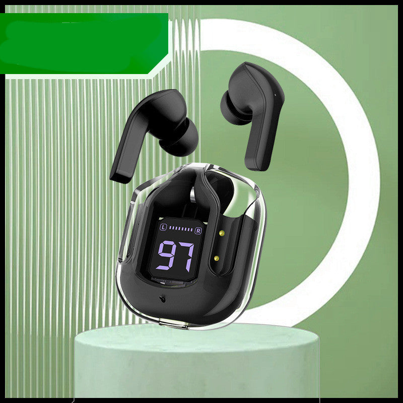 Mini Transparent Wireless Bluetooth Headset – ENC Noise Reduction, LED Display, True Wireless Sports Music | Bentalia Home