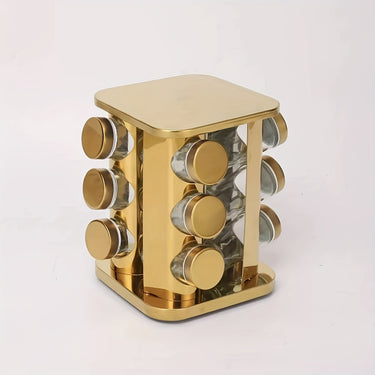 1pc Spice Racks, 360° Rotating Spice Rack, Household Rotating Seasoning Jar, Stainless Iron Spice Shelf, Kitchen Supplies
