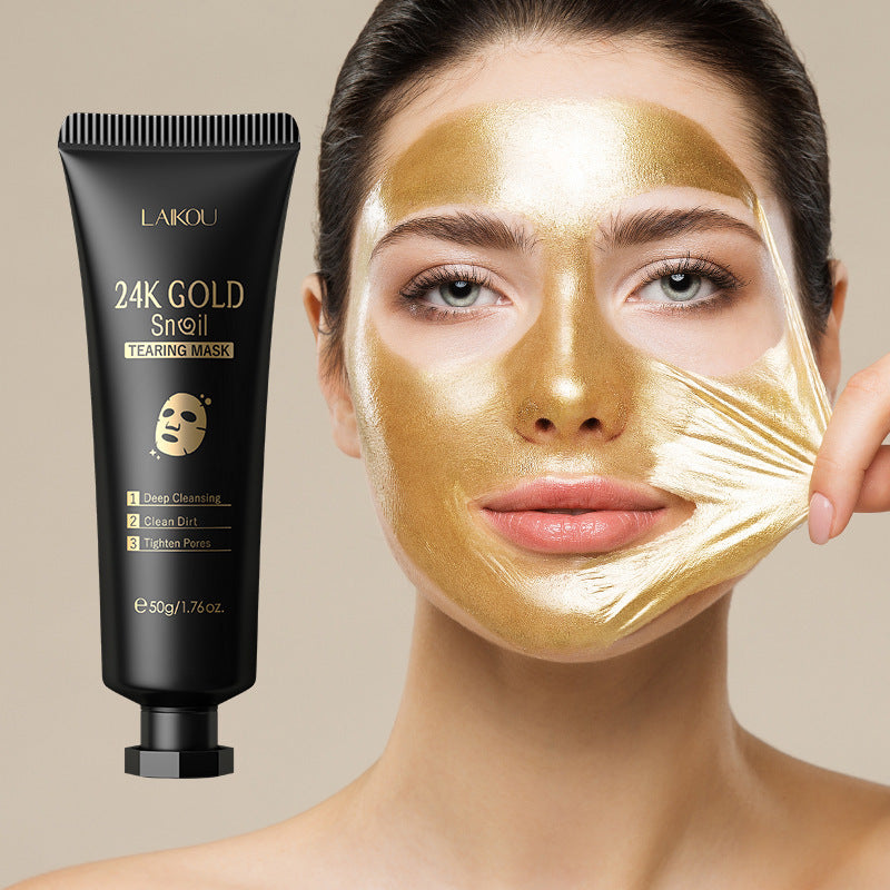 Gold Foil Snail Hydrating Peel-Off Mask – Brightening & Moisturizing Facial Mask Set (50g) | Bentalia Home