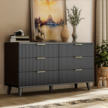 6-Drawer Dresser – Vintage Wood Storage Cabinet for Bedroom, Living Room, Hallway & Closet Organization