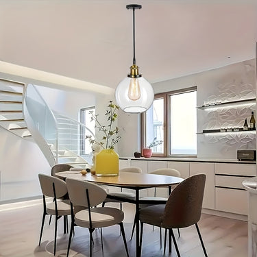 Modern Semi Flush Mount Ceiling Light – Adjustable Glass Shade Fixture (Hardwired, No Bulb Included)