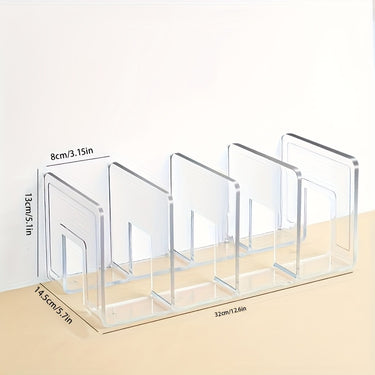4-Tier Clear Acrylic Organizer for Purses, Handbags & Books - Multi-Purpose Desktop Storage Rack with 4 Sections Utility Racks