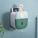 Self-Adhesive Wall-Mounted Tissue Box with Induction LED Night Light – Waterproof Bathroom Organizer | Bentalia Home