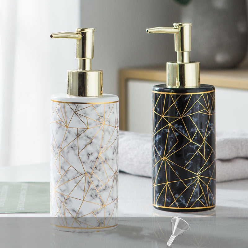 Marble Ceramic Lotion and Shampoo Bottle – Stylish Bathroom Accessory | Bentalia Home