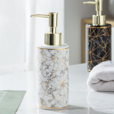 Marble Ceramic Lotion and Shampoo Bottle – Stylish Bathroom Accessory | Bentalia Home