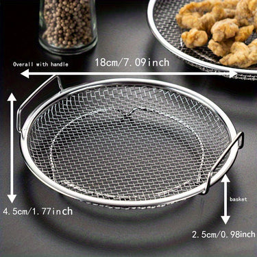 Reusable Stainless Steel Round Mesh Basket - Oil Filter Tray, Kitchen Strainer, Outdoor Camping Barbecue Accessories