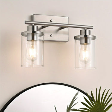 EDISHINE Silvery Double-Head Bathroom Vanity Light – Brushed Nickel