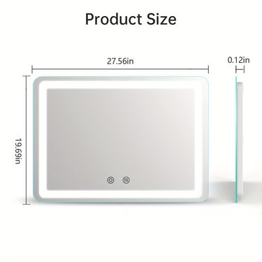 FUNTOUCH 20 × 28 Inch LED Bathroom Vanity Mirror – Lighted, Anti-Fog, Touch Dimming