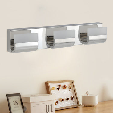 3-Light Modern Chrome Acrylic LED Mirror Headlight – Wall Sconce