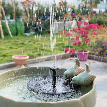 Solar Fountain Outdoor Garden Classic Round - Automatic Solar-Powered Water Feature, 30-55cm Spray Height | Bentalia Home