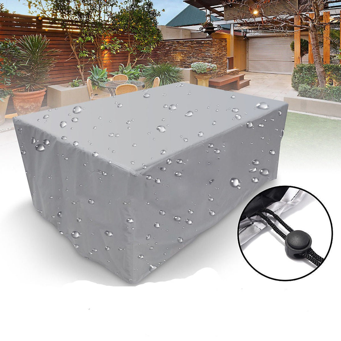 Silver Outdoor Garden Waterproof Furniture Cover - 90% Polyester Fiber, Durable Protection for Yard Furniture | Bentalia Home