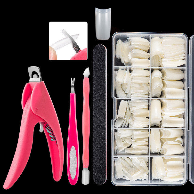 500Pcs French False Nails Kit | Full Cover Acrylic Nails with Tools | Bentalia Home