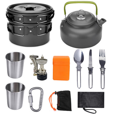 Portable Camping Cooker Stove Set with High-Grade Alumina and Stainless Steel – 2-3 Person Cookware Kit | Bentalia Home