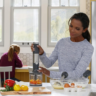 Ultimate Immersion Blender for Versatile Kitchen Use - Ideal for Smoothies, Baby Food, and More! Features Whisk, Blending Jar, 2-Speed Settings, and 500 Watts of Power.