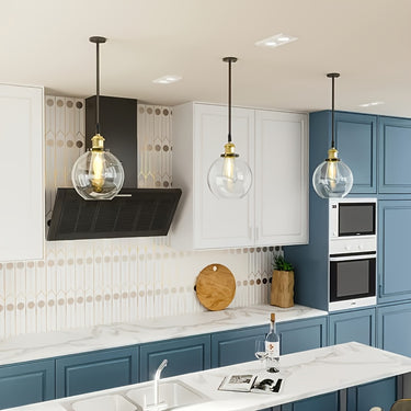 Modern Semi Flush Mount Ceiling Light – Adjustable Glass Shade Fixture (Hardwired, No Bulb Included)