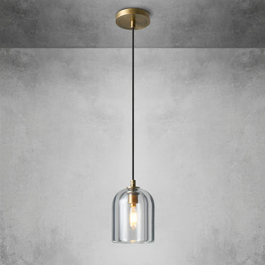 Modern Brass & Crystal Pendant Light – Adjustable Glass Chandelier for Kitchen Islands, Dining & Living Spaces