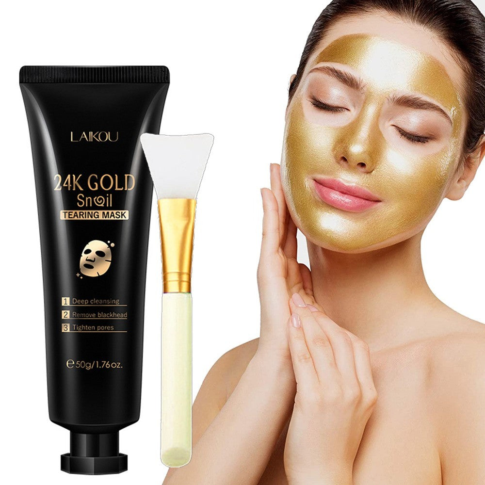 Gold Foil Snail Hydrating Peel-Off Mask – Brightening & Moisturizing Facial Mask Set (50g) | Bentalia Home