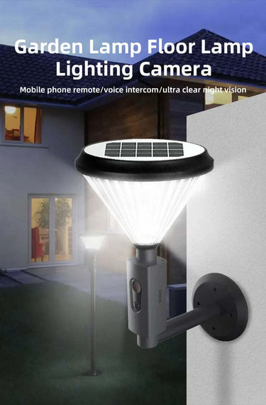 2MP 1080P Solar-Powered Floodlight IP Camera - Wireless Outdoor Security CCTV