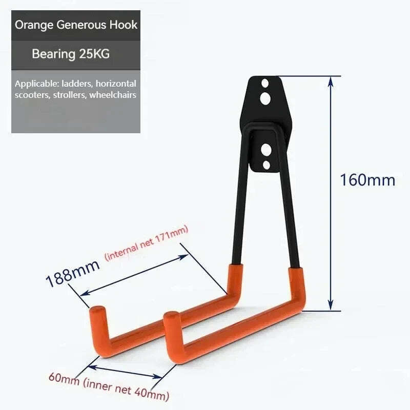 Heavy Duty Wall Mount Metal Hook/Hanger/Garage /Anti-slip Ladders Garden Tool