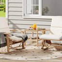 3 PCS Wicker Patio Rocking Chair Set, Outdoor Furniture