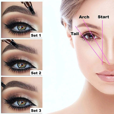 4-Point Waterproof Eyebrow Pencil - Liquid Brow Pen for Long-Lasting,