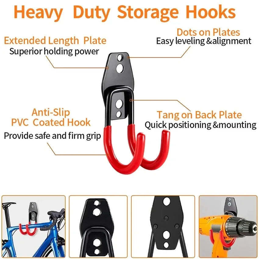 Heavy Duty Garage Wall Mount Metal Hook /Bicycle Hanger/Anti-slip/Ladders Hook