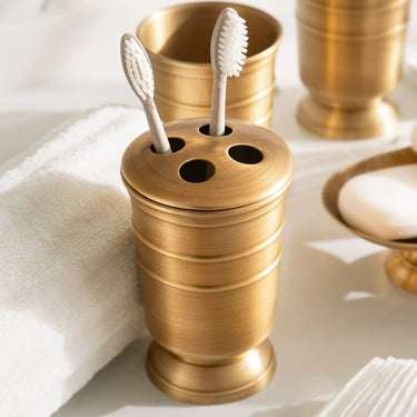 Elegant Bronze Bathroom Accessories Set – Copper Toothbrush Holder | Bentalia Home