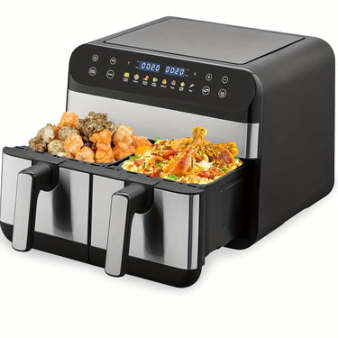Smart Digital Air Fryer Oven-1800W Digital - 9L (4.5L+4.5L) Smart Tabletop Oven, LED Touch Screen