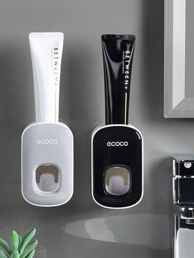 Wall-Mounted Automatic Toothpaste Dispenser and Toothbrush Holder Set | Bentalia Home