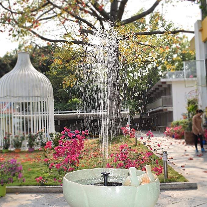 Solar Fountain Outdoor Garden Classic Round - Automatic Solar-Powered Water Feature, 30-55cm Spray Height | Bentalia Home