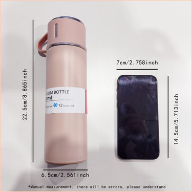 Insulated Thermal -Stainless Steel Vacuum Flask Set | 500ml/16.9oz | Insulated Thermal, Keeps Drinks Hot or Cold | with Bonus Cup