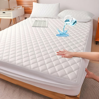 Mattress Protector – Hypoallergenic, Breathable & Deep Pocket (Light Beige, No Pillowcase Included)