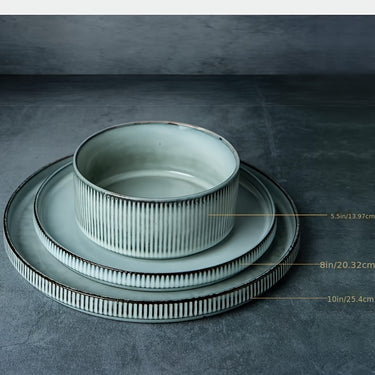 RICHMOUNT Stoneware Dinnerware Set – 12-Piece, Reactive Glaze, Service for 4