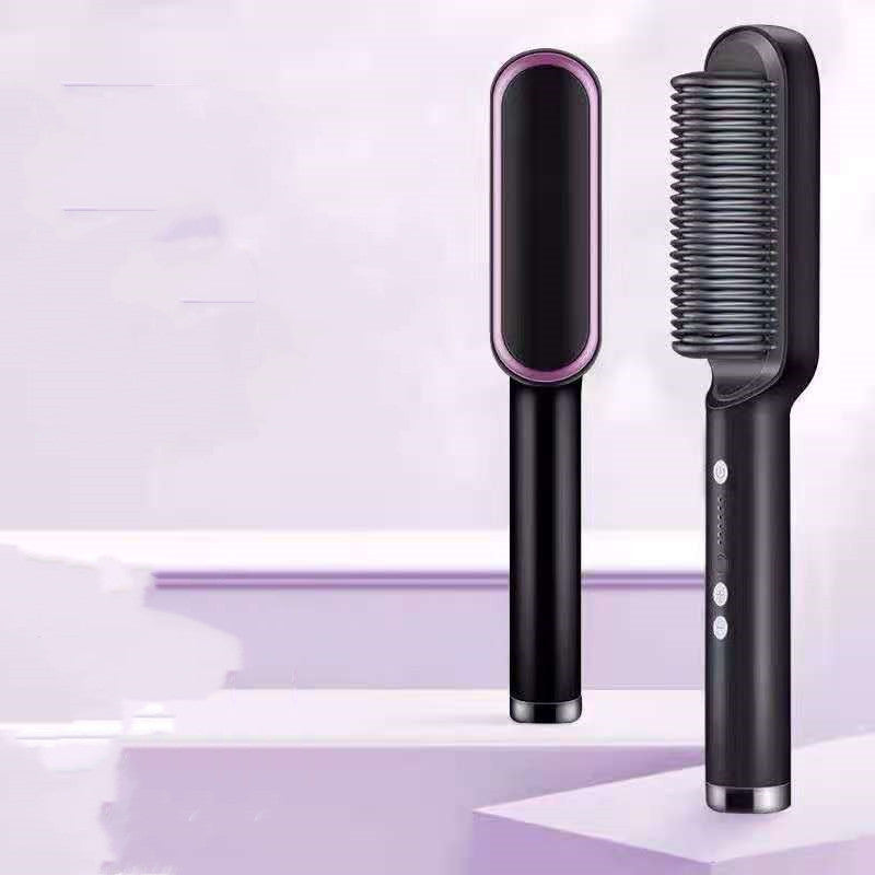 2-in-1 Hair Straightener & Hot Comb – Anti-Scald, Negative Ion Curling Brush | Bentalia Home