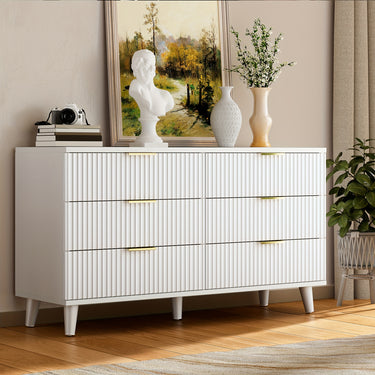 6-Drawer Dresser – Vintage Wood Storage Cabinet for Bedroom, Living Room, Hallway & Closet Organization