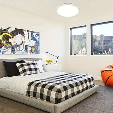 Modern Slim LED Flush Mount Ceiling Light – 24W | 2800 Lumens | Adjustable Color Temp