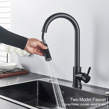 Pull Out Sensor Black Kitchen Faucet Sensitive Touch/Tap Control Faucet Mixer For Kitchen