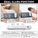 FM Radio LED Digital Alarm Clock with 180° Projection, Snooze, and USB Charging | Bentalia Home