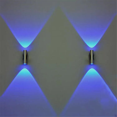 Double-headed Spiral Hole blue LED Wall Light Effect Wall Lamp With Controller Wand lamp For Party Bar Lobby KTV Home Decor