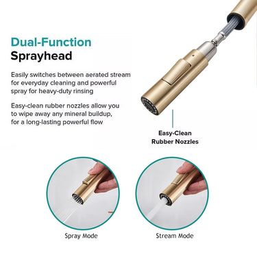 Wanmivezlo Stainless Steel Pull-Out Kitchen Faucet – Single Handle, Hot &amp; Cold, Sensor Feature, Deck Mounted