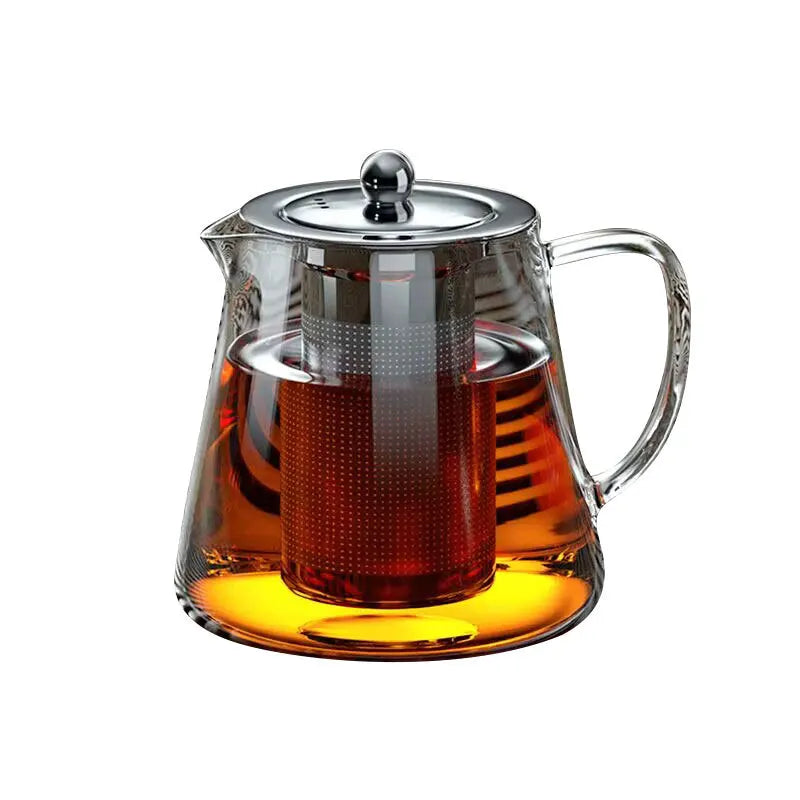 Heat-Resistant Glass Teapot with Stainless Steel Infuser, 401-500ml Kung Fu Teaware | Bentalia Home